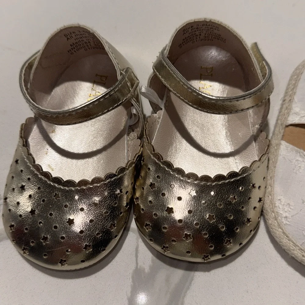 Three Pair Lot of Baby Girls Shoes 3-6M